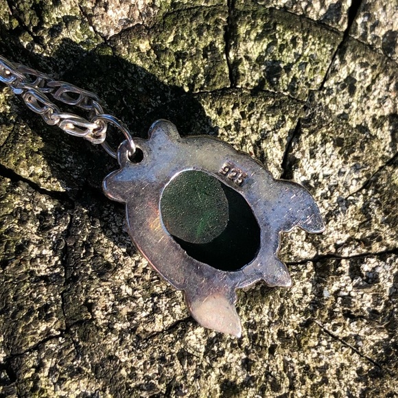 Sterling Silver Dichroic Glass Turtle Necklace - Picture 6 of 8